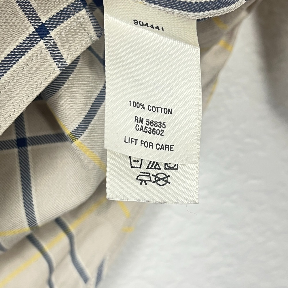 Cabela's Outfitters Series Shirt Mens Large Beige Grid Plaid Cotton Button Down‎ - Picture 6 of 13
